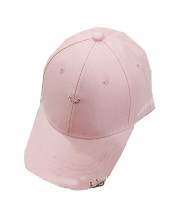 YABINA Unisex Silver Ring Piercing Rock Cotton Baseball Hat Truckers - Pink - CD12JKZJJKT