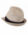 Pleated Hat Band Straw Fedora in Men's Fedoras