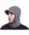 HZTG Men's Winter Knitted Warm Cap Full Face Cover Cycling Balaclava Ski Cap With Visor - Grey - CU1280UD8K7