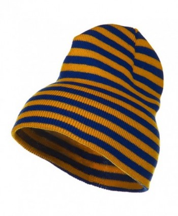 Trendy Striped Beanie - Royal Yellow - C41156XIB2R