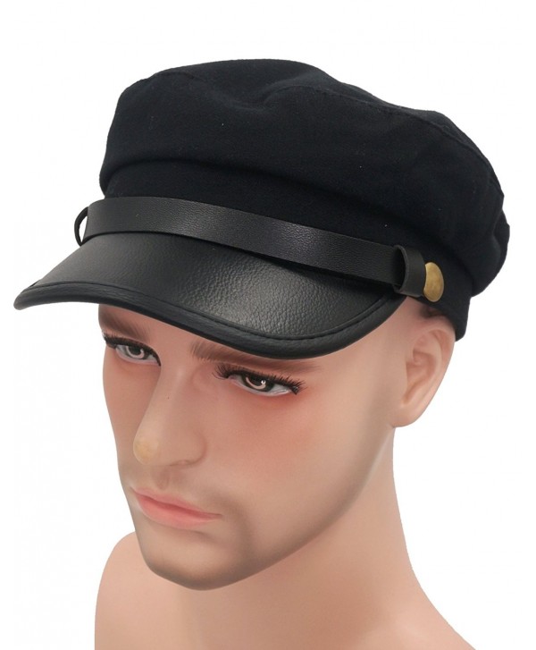 Roffatide Unisex Adult Chauffeur Costume Driver Cap Cosplay Officer Fiddler Hat - Black - CZ182WD0DNE