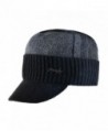 Winter Military Hats Bone Baseball Knitted Wool Caps Warm Gorros Scarf Set - Dark Grey - CW1878HD94S