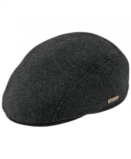 Warm Wool Blend Petersham Ivy League Flat Cap - Charcoal - C011P5JVSAN