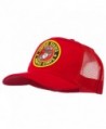 Round US Marine Corps Patched Mesh Cap - Red - CV11RNPOFVH