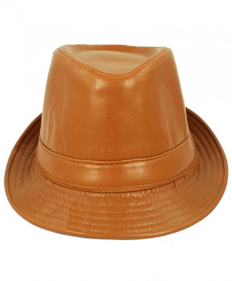 Faddism Men's Fashion Fedora Hat - Brown - CZ11EKBVDY9