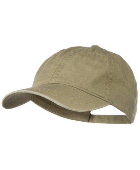 Washed Solid Pigment Dyed Cotton Twill Brass Buckle Cap - Khaki - CM11918IWTZ