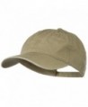 Washed Solid Pigment Dyed Cotton Twill Brass Buckle Cap - Khaki - CM11918IWTZ