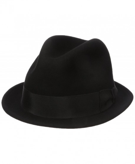 Country Gentleman Men's Floyd Traditional Wool Fedora Hat - Black - CK11RIC61UN