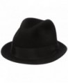 Country Gentleman Men's Floyd Traditional Wool Fedora Hat - Black - CK11RIC61UN