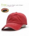 Vintage Washed Dyed Cotton Twill Low Profile Adjustable Baseball Cap - Red - CF12EFFZMYB