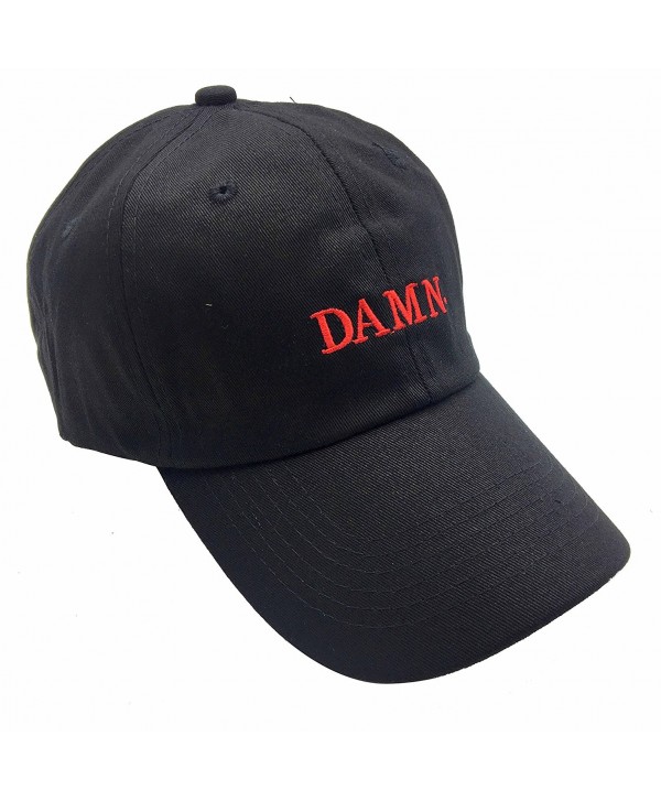 Fan yi DAMN Dad Hats Baseball Cap For Men 3D Embroidered Adjustable Snapback Unisex - Black Red - CO1867CCXHN