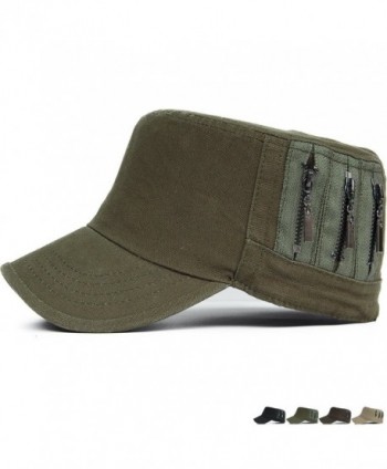 REDSHARKS Cadet Caps Military Hats Fit For Unisex Adult Zip Low Profile - Green - C812GTTQKXD