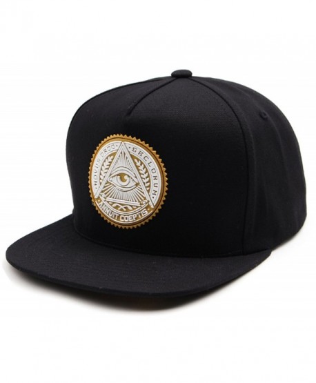 sujii ILLUMINATI Archetype Hip Hop Boys Snapback Hat Trucker Baseball Cap - Black/Yellow - CP11YTBELZN