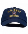 E4hats Navy Retired Embroidered Spun