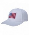 CHRISTYZHANG American Flag Hat Embroidered 100% Cotton Adjustable Strap Baseball Caps - White - CA185IANDHT