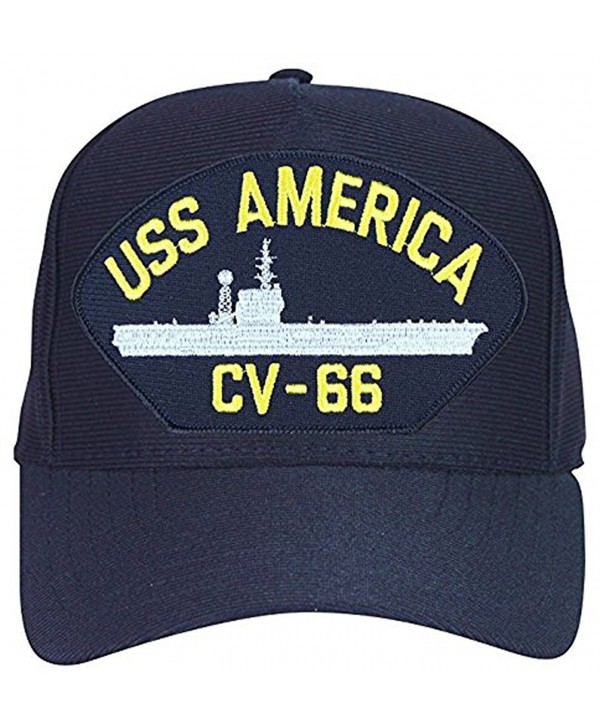 USS America CV-66 Baseball Cap. Navy Blue. Made in USA - CP12O9VL1ZW