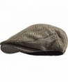 Men's Classic Herringbone Tweed Wool Blend Newsboy Ivy Hat (L/XL- Brown) - CU12O77D32G