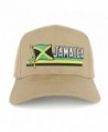 Jamaica Flag and Text Embroidered Cutout Iron on Patch Adjustable Baseball Cap - Khaki - C712N7DC6VN