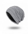 Vicetion Men's Knit Thicken and Fleece Lining Beanie Hat Winter Slouchy Warm Cap - Grey - CX188E82ZAR