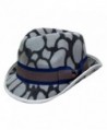 Luxury Divas Animal Print Wool Fedora Hat - Gray - CB1155SYJBP