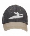 Kayak Embroidered Washed Two Tone Cap - Black Khaki - CD124YMKHG3