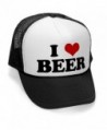 Megashirtz - I Heart Beer - Vintage Style Trucker Hat Retro Mesh Cap - Black - C211K7JN7SN
