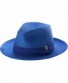 Montique Men's Wide Snap Brim Pinch Fedora - Royal - CC12LNNJEUV