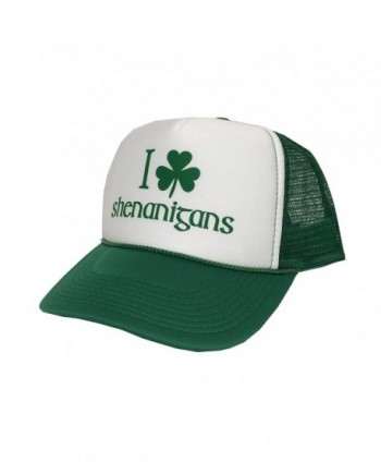P&B I Shamrock Shenanigans- St Patrick's Day Campaign Adjustable Unisex Hat Cap - Green/White/Green - CO12OB1RWN5