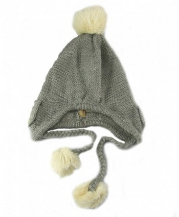 American Rag Pom Pom Faux Fur Trapper Winter Hat - Heather Grey - CZ11BAOQV7R