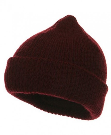 Heavy Weight Watch Cap Beanie - Maroon - CA114YSVFKF