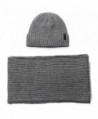 SIGGI 2 Piece Wool Knit Hat & Scarf Sets Fleece Lined Winter Beanie Neck Warmer - 89219_grey - CL186R77I6Z