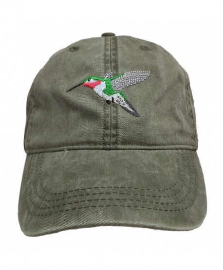 ECO Wear Embroidered Wildlife Broad-Tailed Hummingbird Khaki Baseball Cap - CO12FLBEPJ1