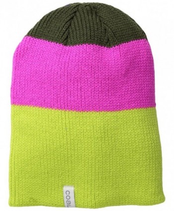 Coal Men's The frena Fine Knit Striped Beanie Hat - Neon Yellow - CA11V8791WJ