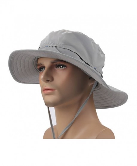 Crazy Cart Mens Womens Wide Brim Caps Quick-dry UPF50+ - AF-Light Grey - CI12FZ8H4GL