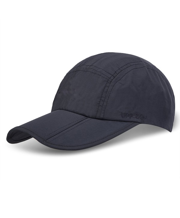 9M Clothing Company Unisex Foldable UPF 50+ Quick Dry Baseball Cap With Long Bill Portable Sun Hats - Navy Blue - CX1868Y0TT3