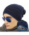 Loritta Mens Winter Warm Knitting Hats Wool Baggy Slouchy Beanie Hat Skull Cap - Navy - CP12OCG0AVG