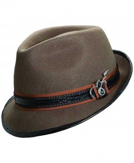 Carlos Santana Wool Felt Fedora with Guitar Pin - Meditation (SAN216)-Khaki-L/XL - CD119H2MHVJ