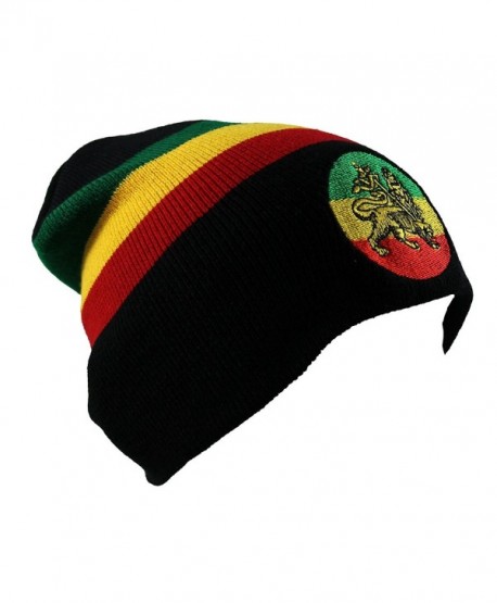 Rasta Lion Embroidered Beanie - C211VJ0SGX5