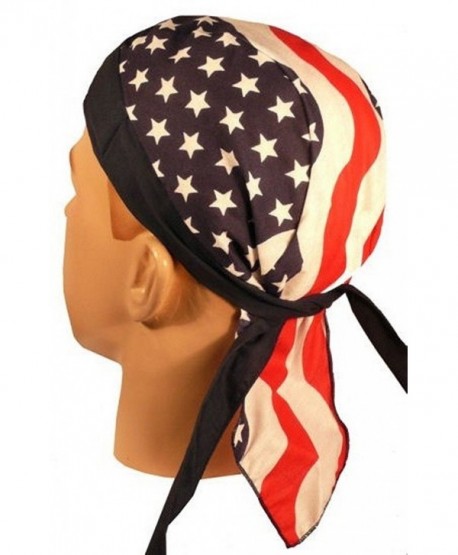 Skull Cap Biker Caps Headwraps Doo Rags - Large US Flag - CC12ELHP8RJ