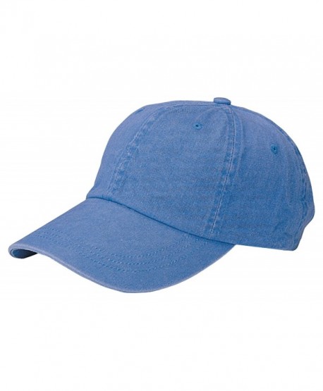 Mega Cap Unstructured Pigment Dyed Garment Washed Cap - Royal Blue - CI12DE8Y7XH