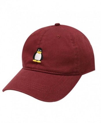 City Hunter C104 Penguin Cotton Baseball Dad Cap 19 Colors - Burgundy - CG1824NGAOY