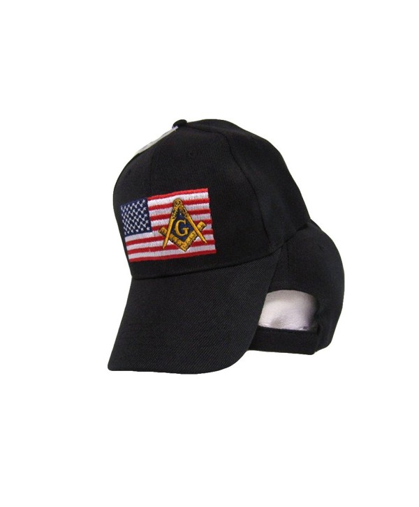 USA Mason Masonic Freemason American Patch Black Embroidered Cap Hat - CK1853MQ9LU