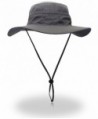 Outdoor Sun Protection Hat Wide Brim Bucket Hats UV Protection Boonie Hat 56-62cm - Dark Grey - C3182INWC50