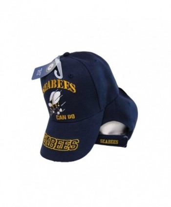 U.S. Navy USN Seabees Can Do Sea Bees Navy Blue Embroidered Cap Hat - C11853IHTU0