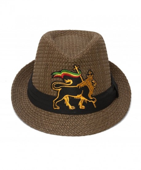 Gravity Straw Fedora w/Patch (Various Fun Styles) - Lion of Judah Emblem - CN1227DJ4BF