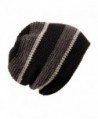 POM London Handmade Crochet Baggy Beanie Hat (Black- Charcoal- Gray) - C111C91RRIN