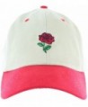 Rose Dad Hat Cap Rose Flower Hat Embroidered Adjustable Baseball Cap - Khaki.red.strapback - CZ12MAIT5SJ