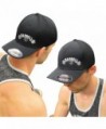 Barbell 1 FlexFit Fitted Cool Dry Hat - Powerlifting Bodybuilding Cap - Black- White - C112ITN9PWF