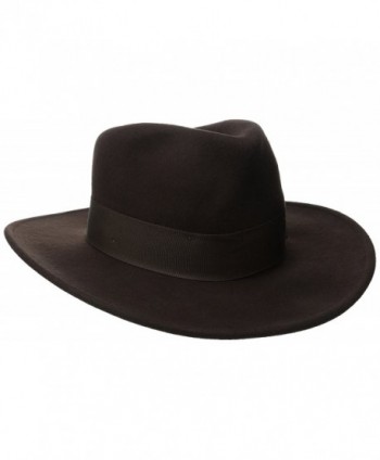 Indiana Jones Men's Crushable Wool Felt Fedora Hat - Brown - CJ114G1H92X