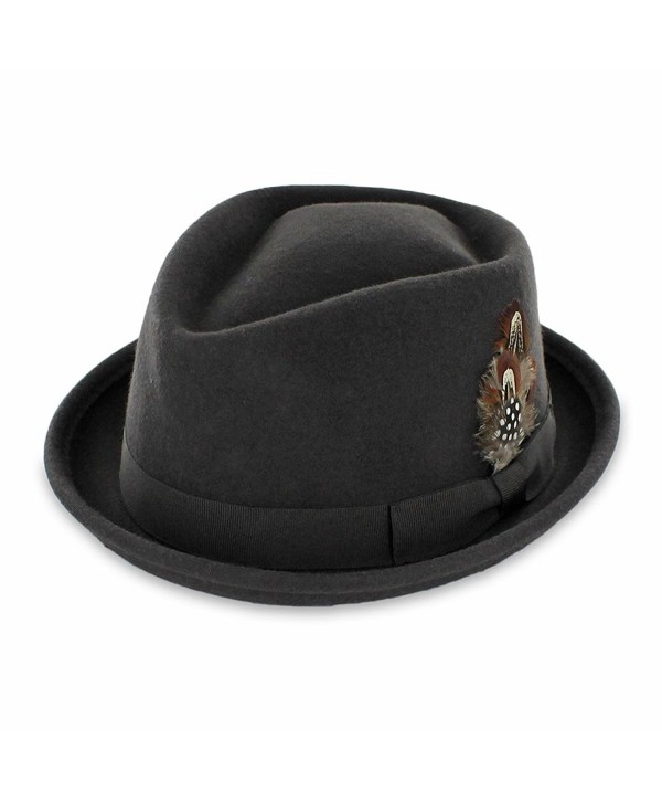 Belfry Jazz - Wool Diamond Porkpie - Black - C6116Z46B8R